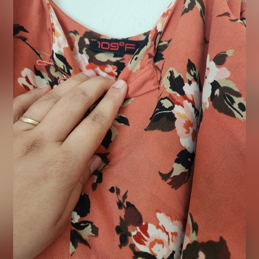 Floral Coral Blouse
